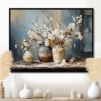 Nature morte moderne « Still Life With Pottery and Flowers »