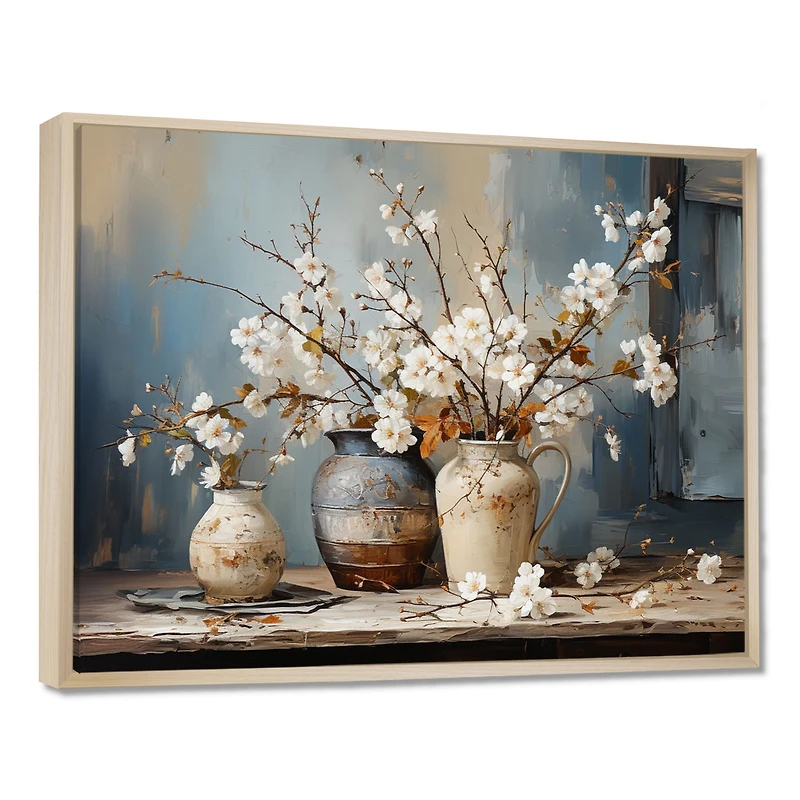 Nature morte moderne « Still Life With Pottery and Flowers »