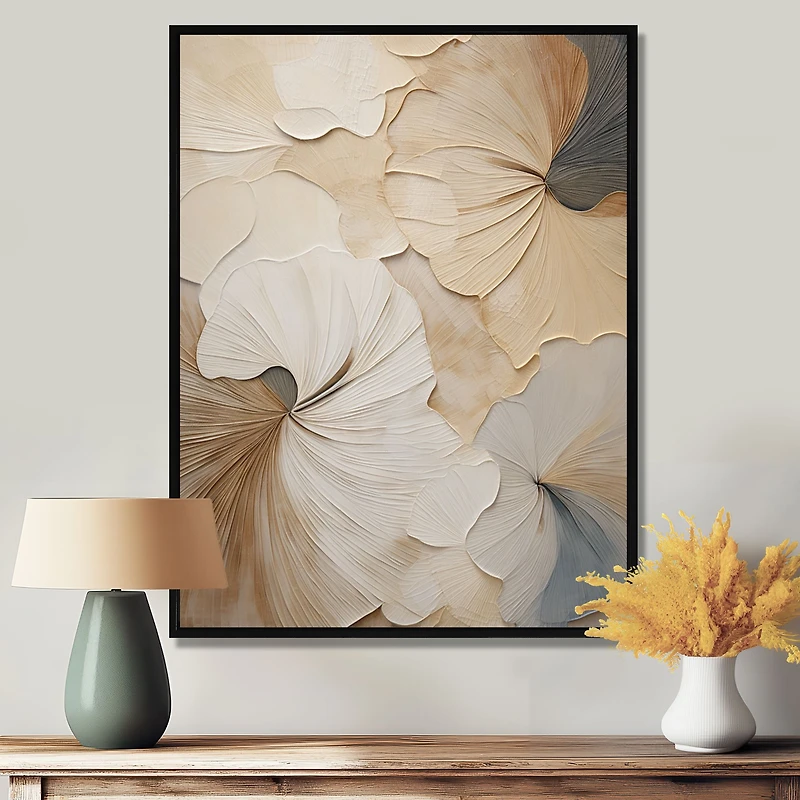 Elegance in Bloom – Beige Minimalist Floral Design