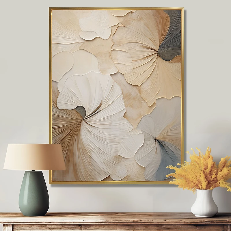 Elegance in Bloom – Beige Minimalist Floral Design
