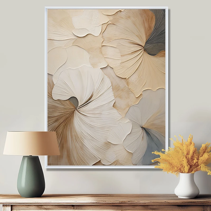 Elegance in Bloom – Beige Minimalist Floral Design