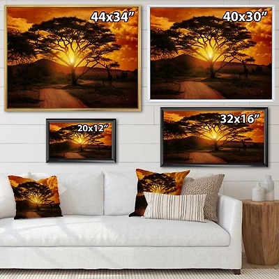 African Sunset with Lonely Tree  Wall Art