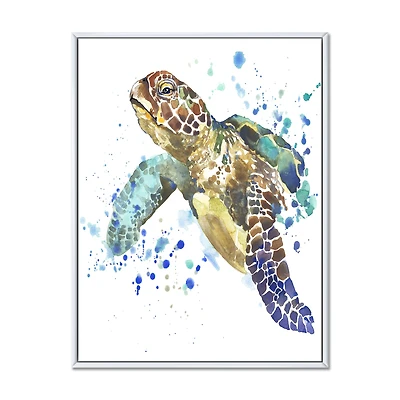 Toile imprimée « Blue Sea Turtle »