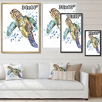 Toile imprimée « Blue Sea Turtle »