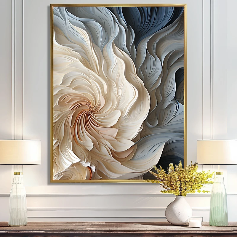 Mouvement éthéré doux « White and Blue Feather Spiral »