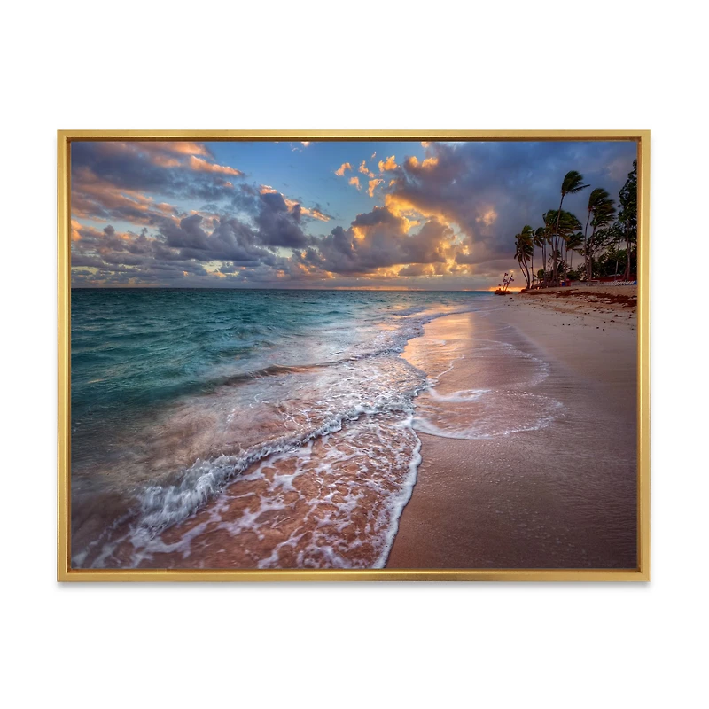 Toile imprimée « Palm Trees on Clear Sandy »