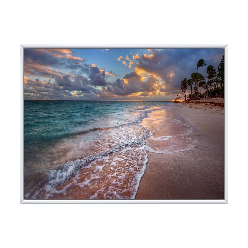 Toile imprimée « Palm Trees on Clear Sandy »