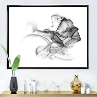 Woman and Smoke Double Exposure Canvas Wall Art