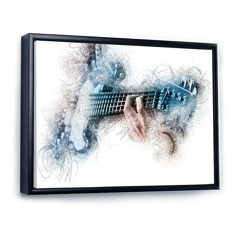 Man Playing A Guitar Watercolor  Wall Art