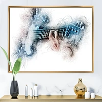 Man Playing A Guitar Watercolor  Wall Art