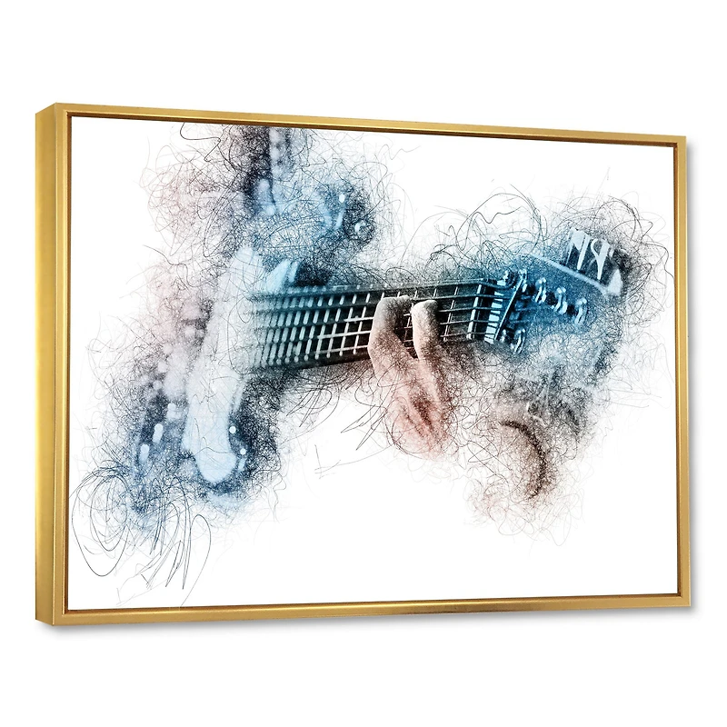 Man Playing A Guitar Watercolor  Wall Art