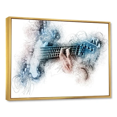 Man Playing A Guitar Watercolor  Wall Art