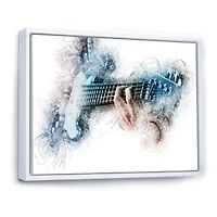 Man Playing A Guitar Watercolor  Wall Art
