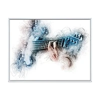 Man Playing A Guitar Watercolor  Wall Art