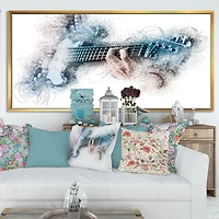 Man Playing A Guitar Watercolor  Wall Art