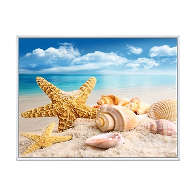 Starfish and Seashells on Beach Canvas Wall Art Print