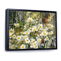 Daisies Flowers Under the Window  Wall Art
