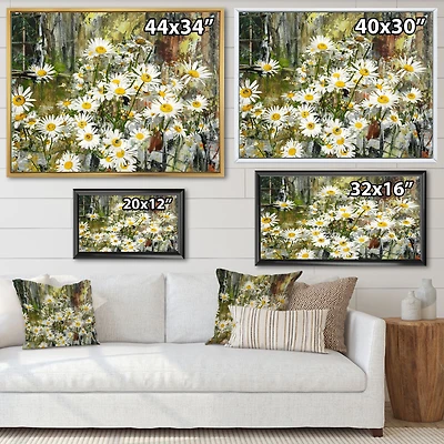 Daisies Flowers Under the Window  Wall Art