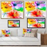 Bunch of Colorful Flowers Sketch  Wall Art