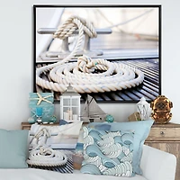 White Nautical Mooring Rope  Wall Art