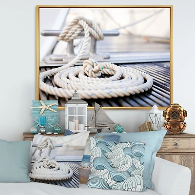 White Nautical Mooring Rope  Wall Art