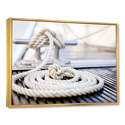 White Nautical Mooring Rope  Wall Art