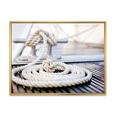 White Nautical Mooring Rope  Wall Art
