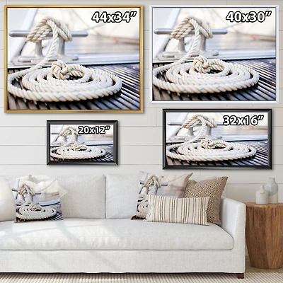 Toile « White Nautical Mooring Rope »