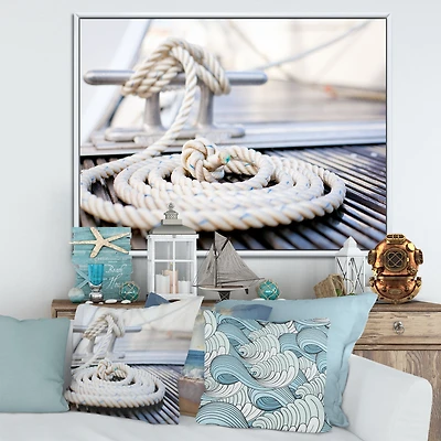 White Nautical Mooring Rope  Wall Art