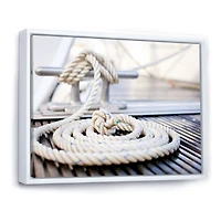 White Nautical Mooring Rope  Wall Art