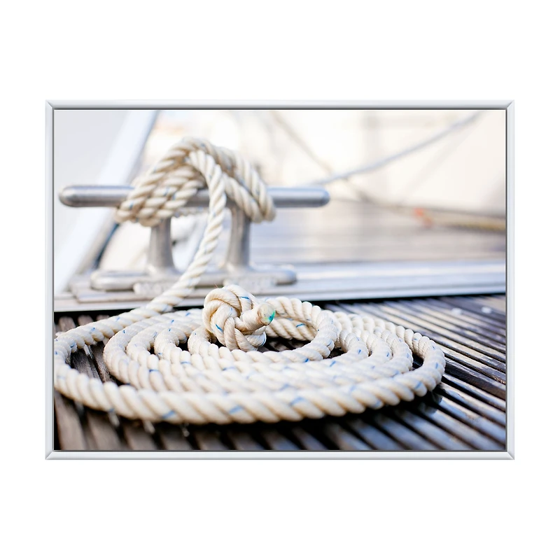 White Nautical Mooring Rope  Wall Art