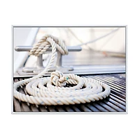 White Nautical Mooring Rope  Wall Art
