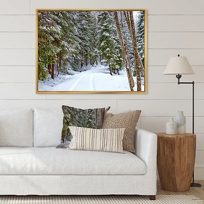 Snowy Road the Forest Wall Art