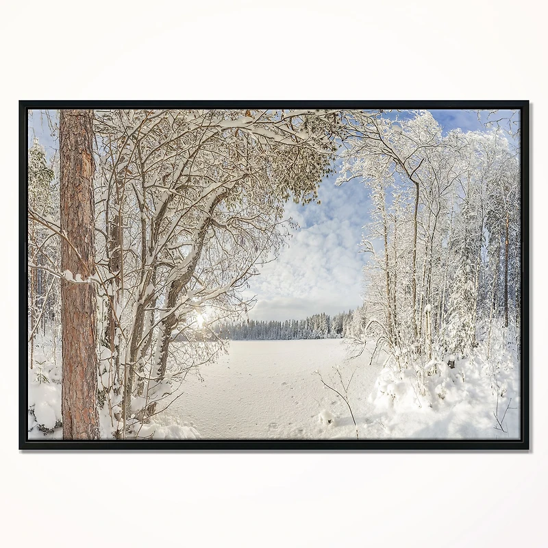 Lake Winter Woods Wall Art