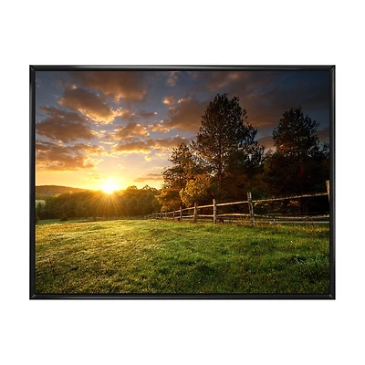 Fenced Ranch at Sunrise Wall Art