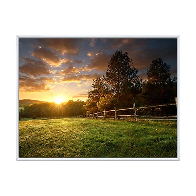 Fenced Ranch at Sunrise Wall Art