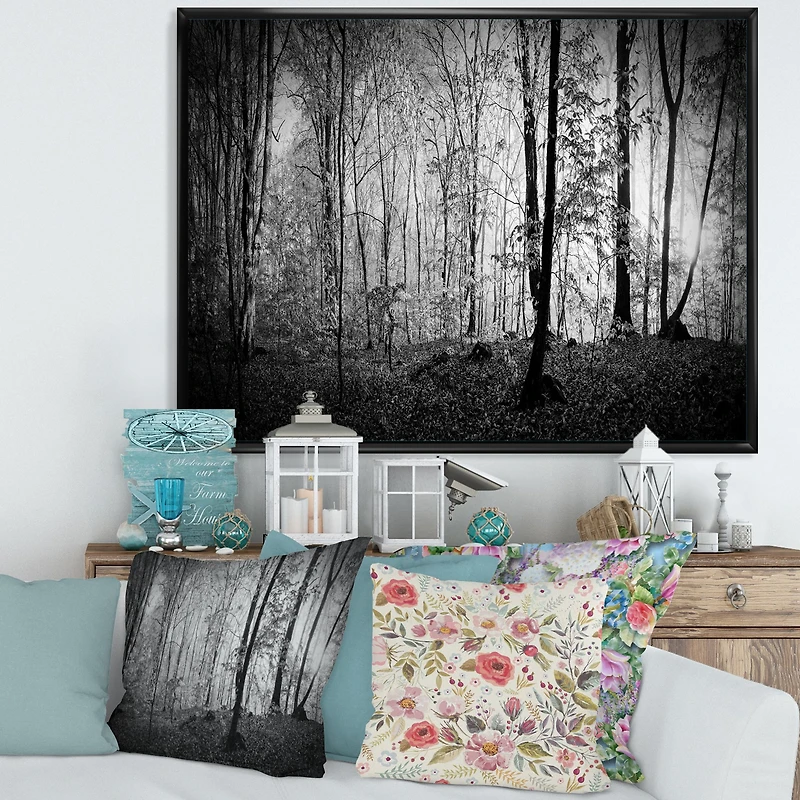 Beautiful Forest Morning Panorama  Canvas Art Print