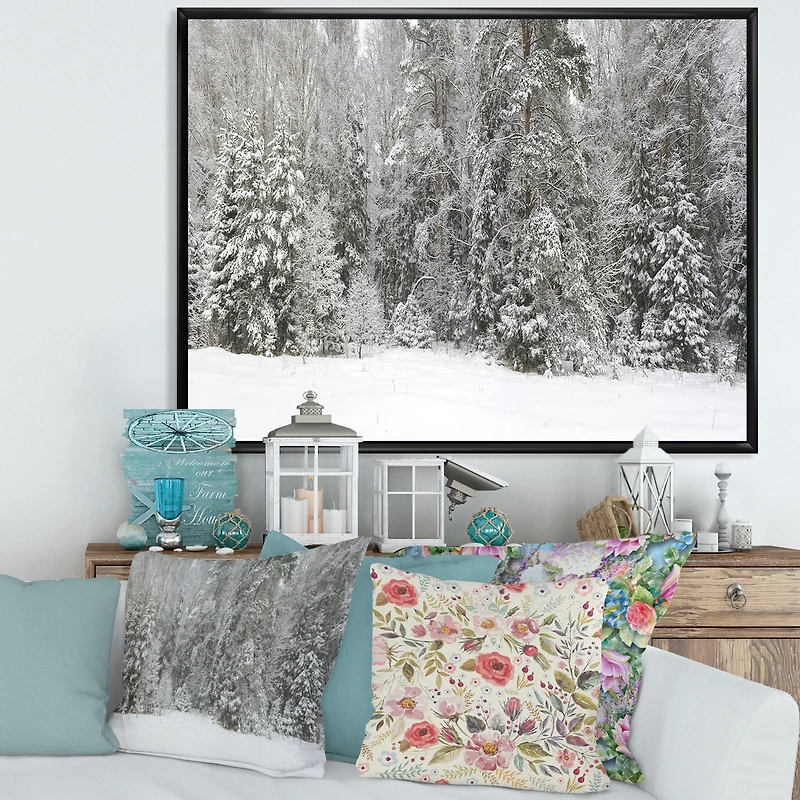 Foggy Winter Forest Panorama  Wall Art