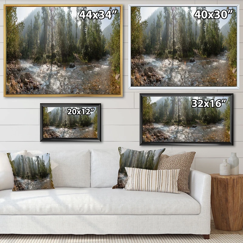 Mountain River Panorama  Wall Art