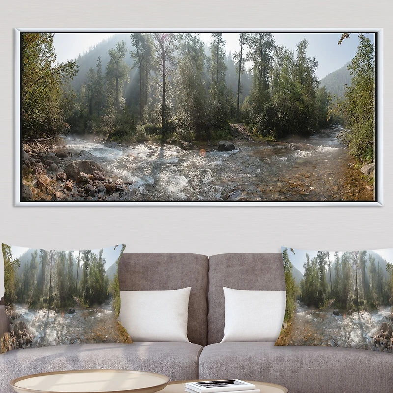 Mountain River Panorama  Wall Art