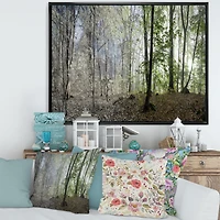 Green Morning Forest Panorama  Canvas Art Print