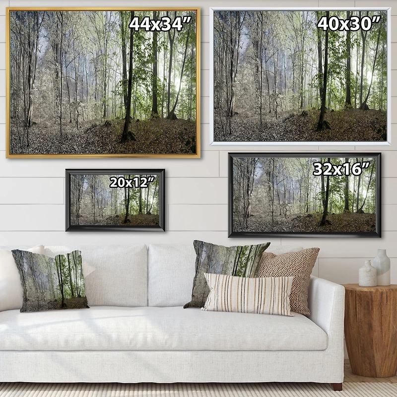 Green Morning Forest Panorama  Canvas Art Print