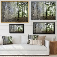 Green Morning Forest Panorama  Canvas Art Print