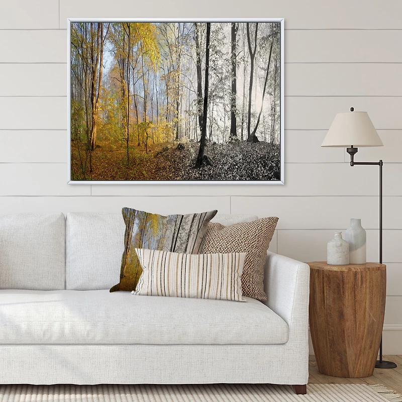 Toile imprimée « Yellow Morning Forest Panorama »
