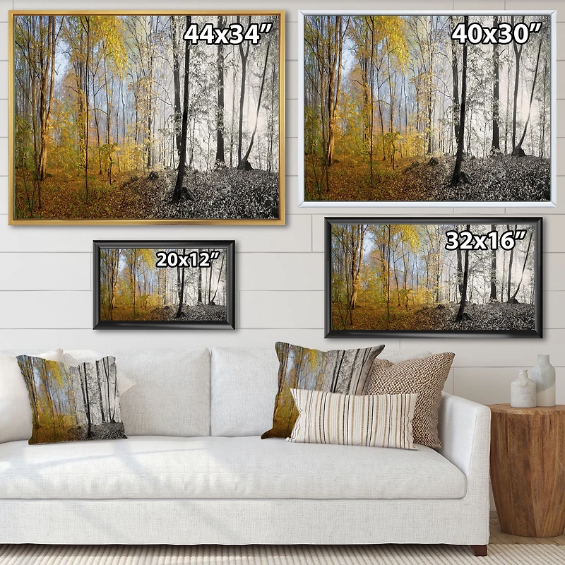 Toile imprimée « Yellow Morning Forest Panorama »