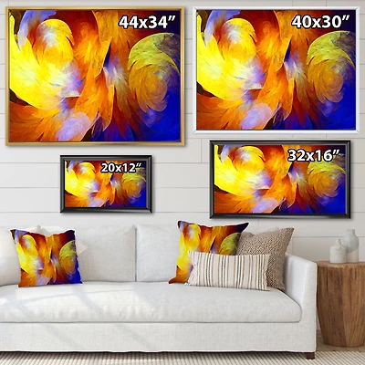 Yellow Fractal Abstract Pattern Canvas