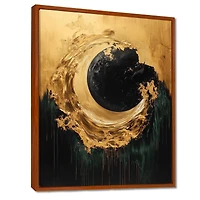 Black and Gold Eclipse – Modern Lunar Abstract
