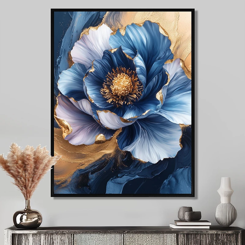 Fleur abstraite élégante « Golden Dream Peony »