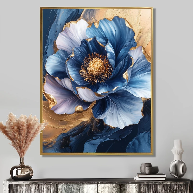 Golden Dream Peony – Elegant Floral Abstract