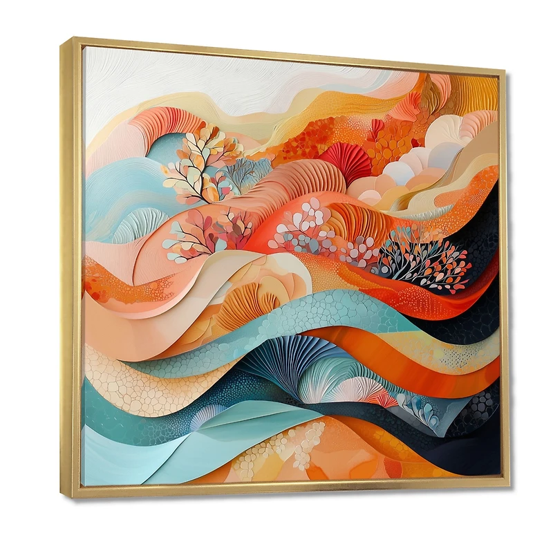 Oceanic Eternity – Coral Abstract Wave Painting